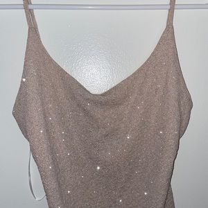 Nude glittery bodysuit. NWT